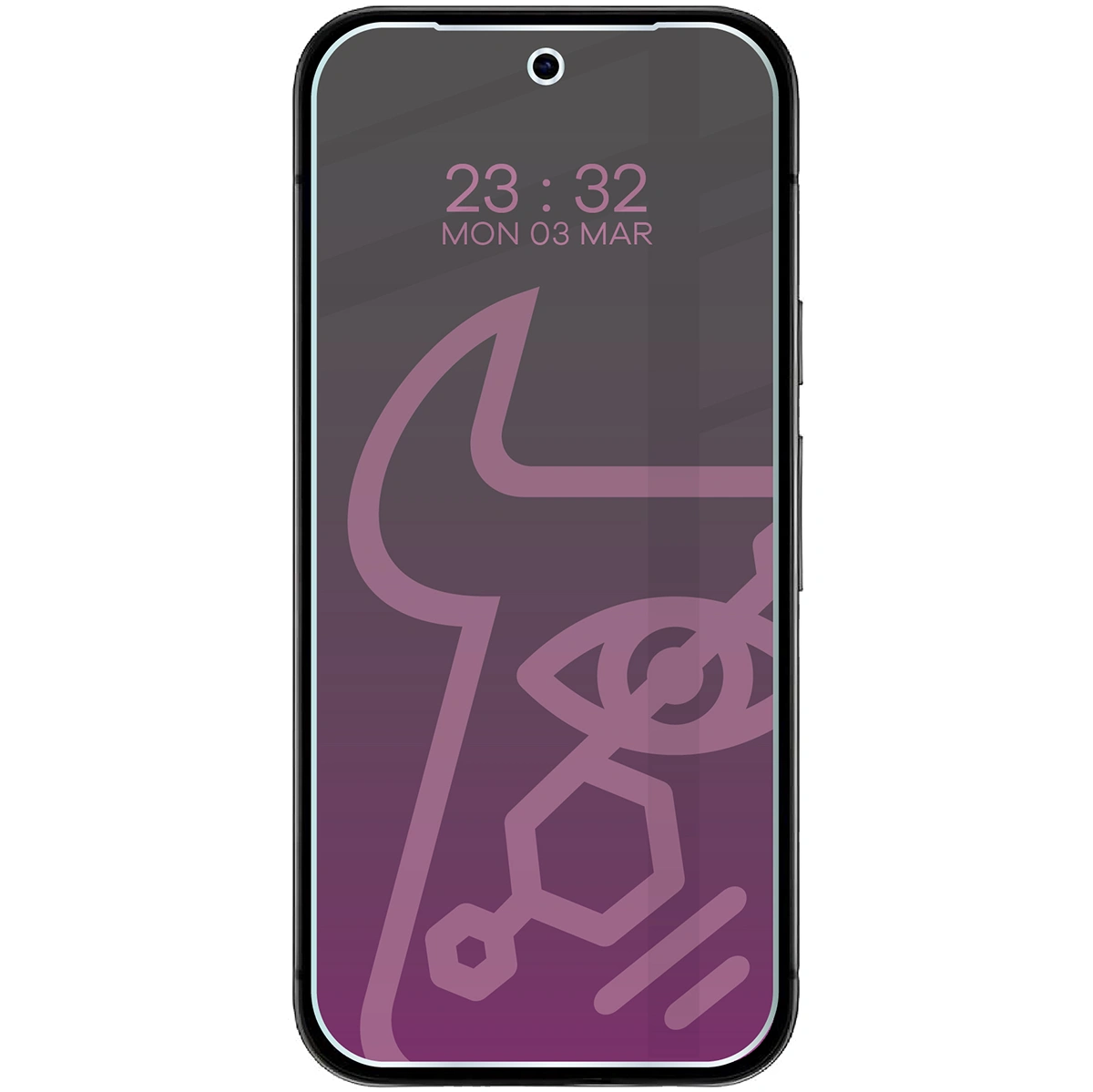 Wizualizacja szkła Hybrid Shadow nałożonego na telefon Pixel 9a